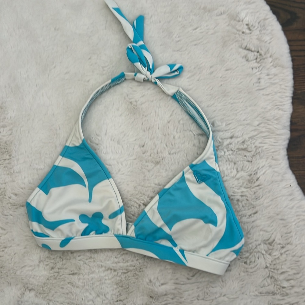 Roxy Quicksilver Blue and White Bikini, size medium - Picture 3 of 10